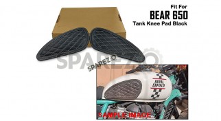 For Royal Enfield Bear 650 Leather Tank Knee Pad Black Color For Royal Enfield Bear 650 Leather Tank Knee Pad Black Color